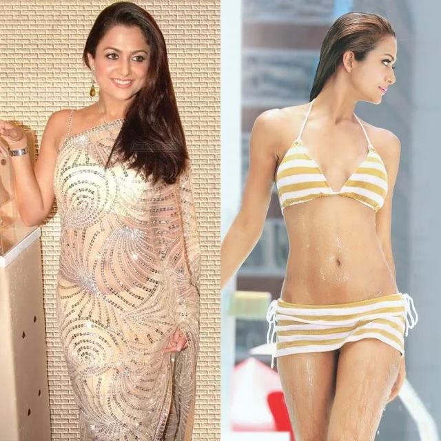 amrita arora bikini saree indian actress - 10 Indian actresses in saree vs bikini - part 1.