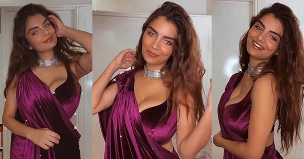 anveshi jain cleavage in saree hot curvy indian actress 2 - Anveshi Jain's last Instagram LIVE before she takes a break - see her hot HD stills in saree.