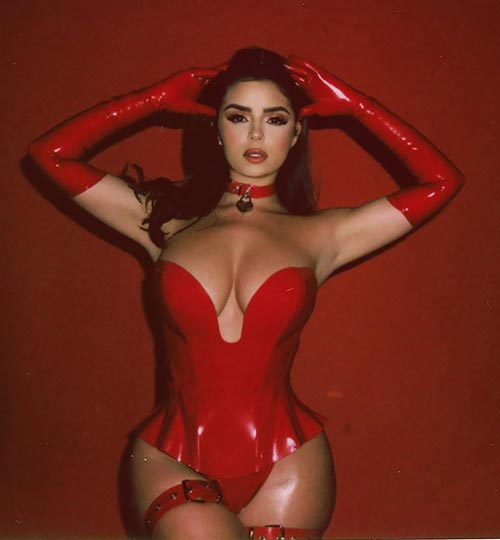 demi 2 - Demi Rose flaunts her curvy body in a skimpy red outfit - the popular Instagram model's fine booty sets internet on fire on Valentine's Day.
