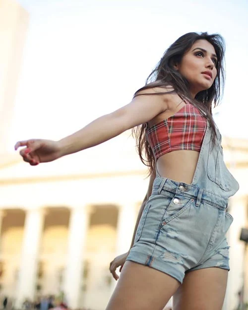 donal bisht hot indian actress sexy body 14 - Donal Bisht sets things on fire in overall shorts and crop top - see photos.