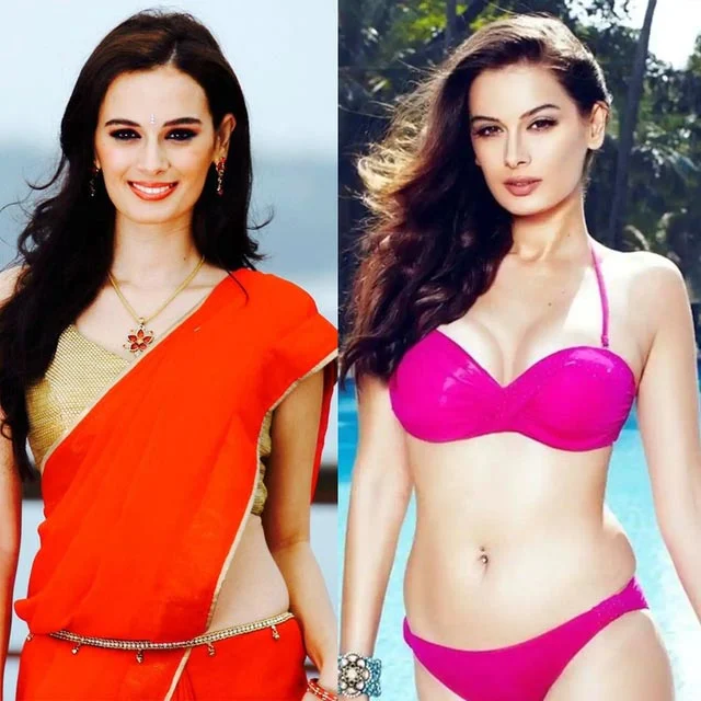 evelyn sharma bikini saree indian actress - 10 Indian actresses in saree vs bikini - part 1.