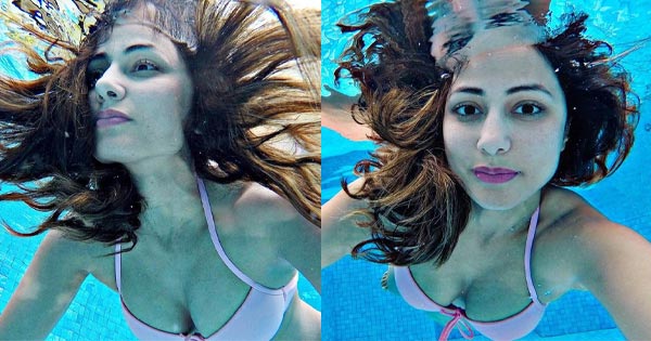 hina khan sexy in bikini hot indian tv actress on vacation 1 - Hina Khan's underwater bikini photos set internet on fire - see this sexy and stylish TV diva flaunt her fine body.