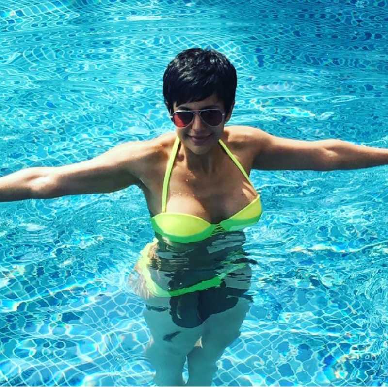 mandira bedi hot body heating up the pool water - Mandira Bedi Bikini Pictures | Hottie Mandira Bedi Bikini Photos Will Leave You Grasping
