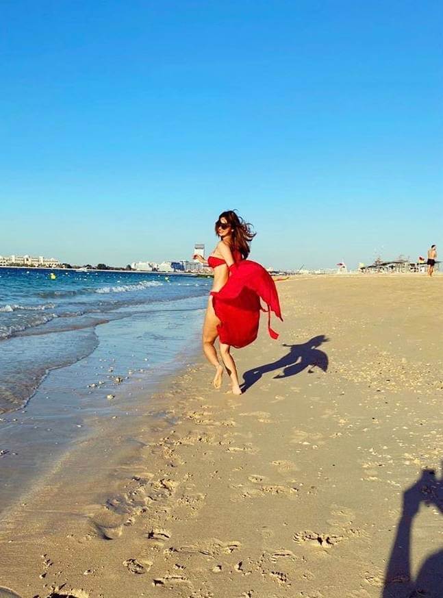 mouni roy hot in red bikini sexy bollywood and indian tv actress 4 - Mouni Roy Bikini Photos | Hot Mouni Roy Bikini Swimsuit Pics Shows Off Her Toned Body