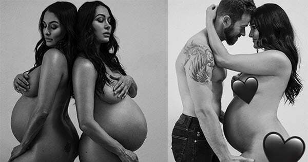 nikki bella brie bella naked nsfw pregnancy photoshoot 1 - Nikki Bella and Brie Bella's naked photoshoot as they flaunt their baby bumps.