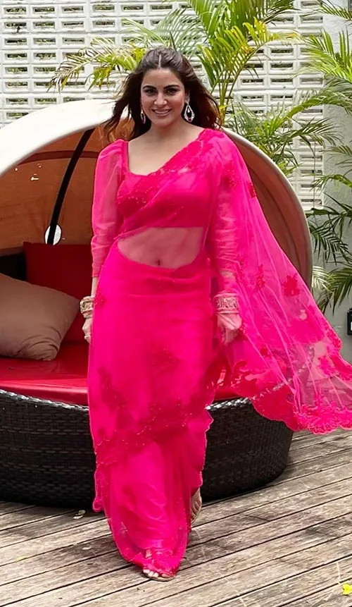 shraddha arya pink saree navel indian actress 2 - Shraddha Arya sizzles in sheer pink saree - see now.