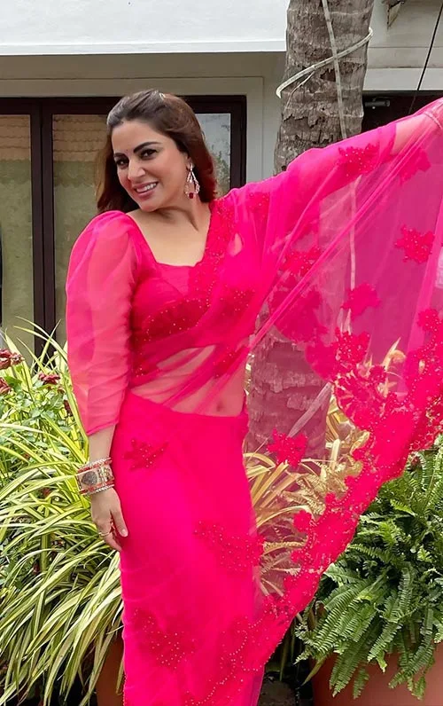 shraddha arya pink saree navel indian actress 5 - Shraddha Arya sizzles in sheer pink saree - see now.