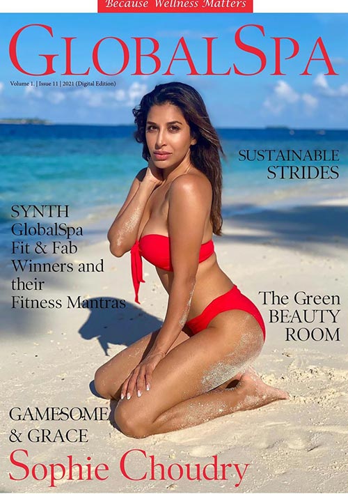 sophie 22 - Sophie Choudry shows off her sexy body in red bikini - hot photoshoot for Global Spa Magazine.